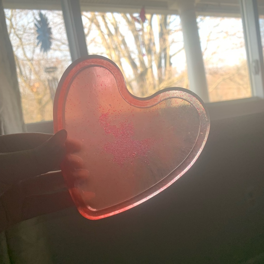 Homemade heart resin tray